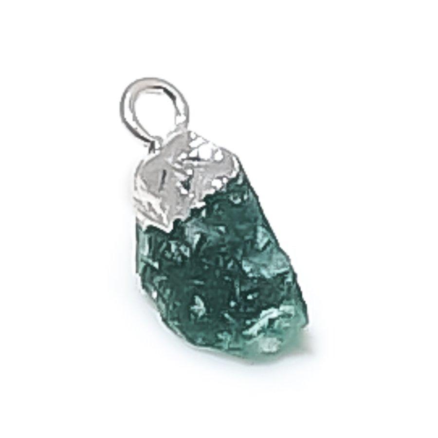 Green Aventurine Rough Gemstone 925 Sterling Silver Jewelry Pendant 0.59"