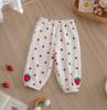 Girls Floral Cotton Muslin Anti Mosquito Pants Summer Breathable Ankle Breeze Trousers Baby Soft Casual Leggings