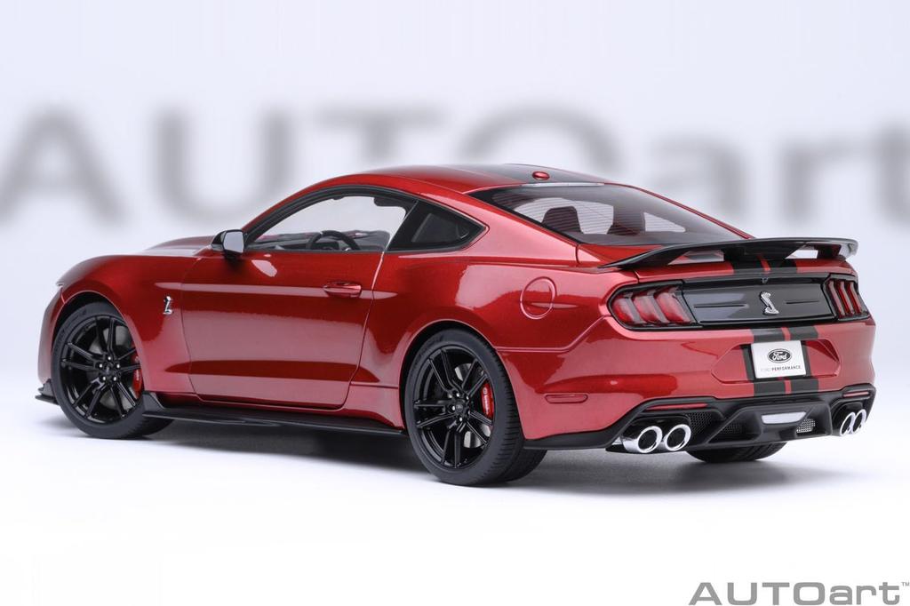 AUTOart Scale Ford Mustang Shelby GT500 Finished Product 73098 1/18 (Red/Black Stripes)