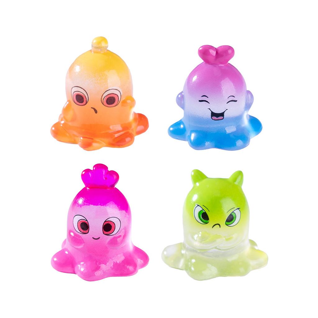 5pcs Cute Creative Little Octopus Rainbow Monster Model Doll House Resin DIY Decoration Desktop Car Ornaments Toys Gift