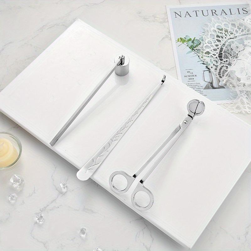3Pcs Stainless Steel Candle Tool Set Wick Trimmer Snuffer Dipper Cutter Extinguishing Hook Candle Accessory for Home