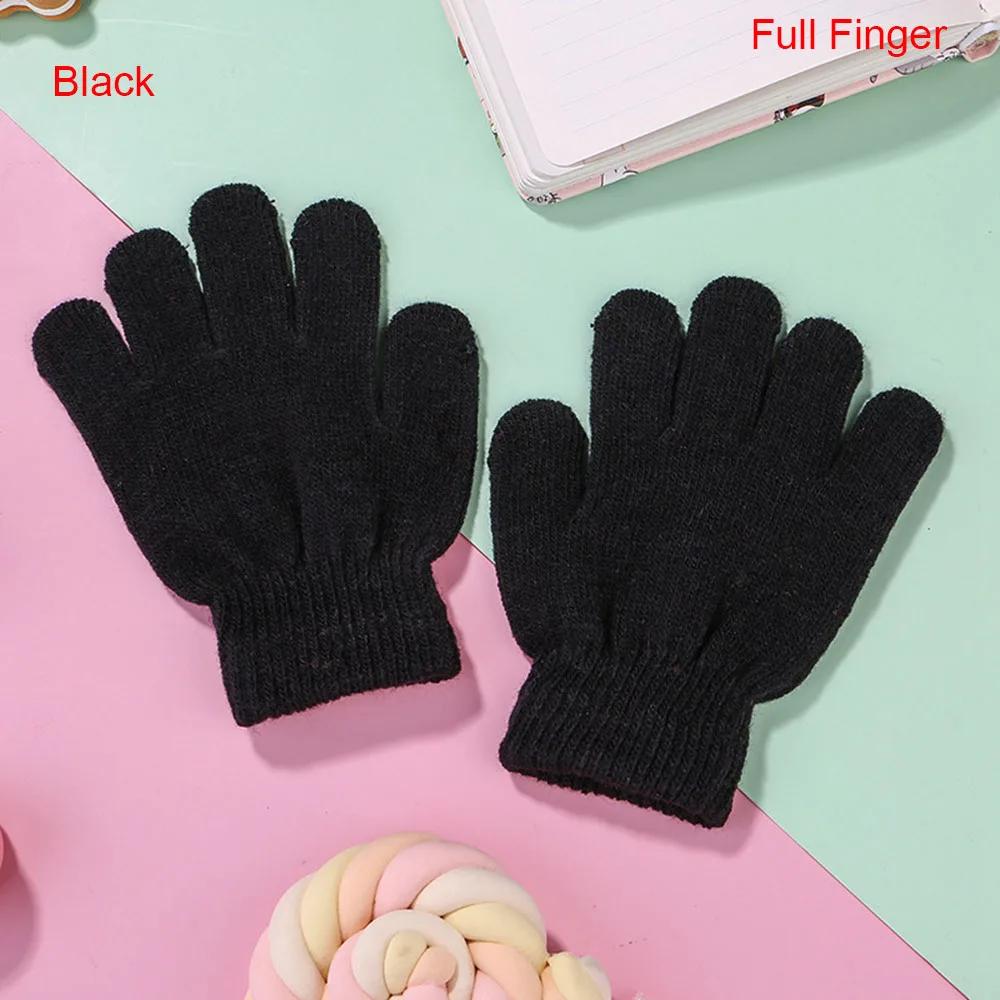 

1 пара перчаток без пальцев для мужчин и женщин, черные теплые вязаные эластичные эластичные зимние перчатки для активного отдыха, велосипедные аксессуары M