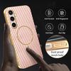 For Samsung Galaxy S24 FE Phone Case Carbon Fiber Textured Electroplated TPU Back Cover
