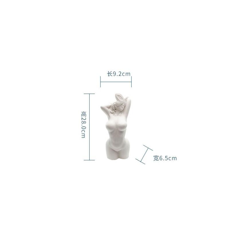 Pure White Display Female Body Vase Art Modeling Tabletop Vase Flower Arrangement Living Room Decoration Female Body Sculpture