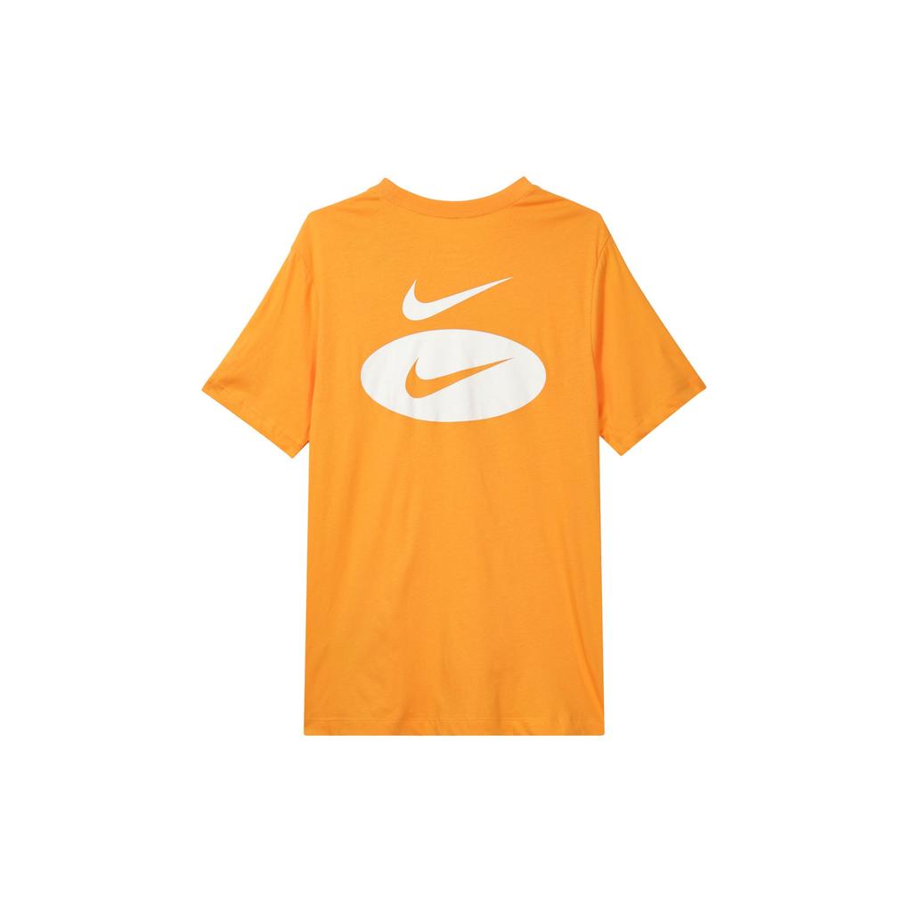 Nike Spliced Logo Letter Print Round Neck Casual Short Sleeve T-Shirt Men Tops Orange DM6410-886