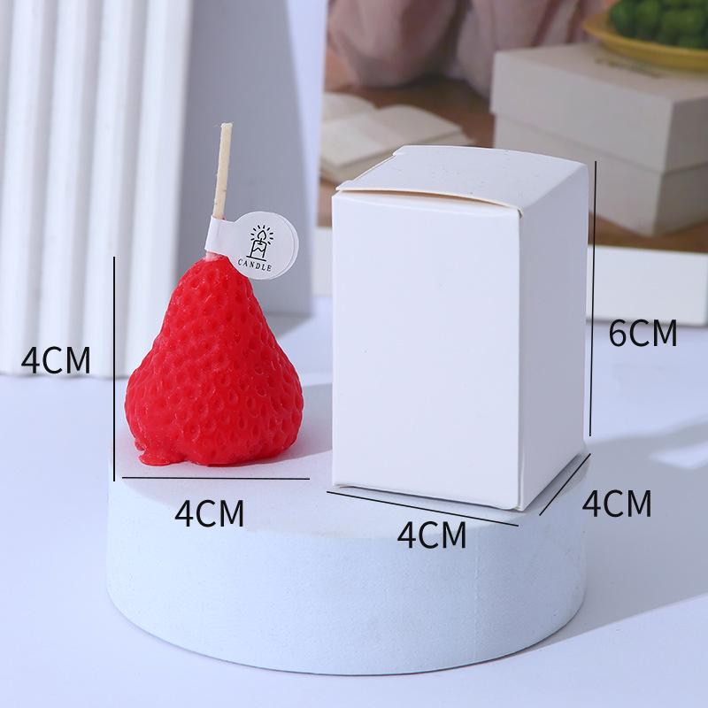 Strawberry-Shaped Wax Aromatherapy Candle - Cute, Creative Birthday Souvenir and Photography Prop