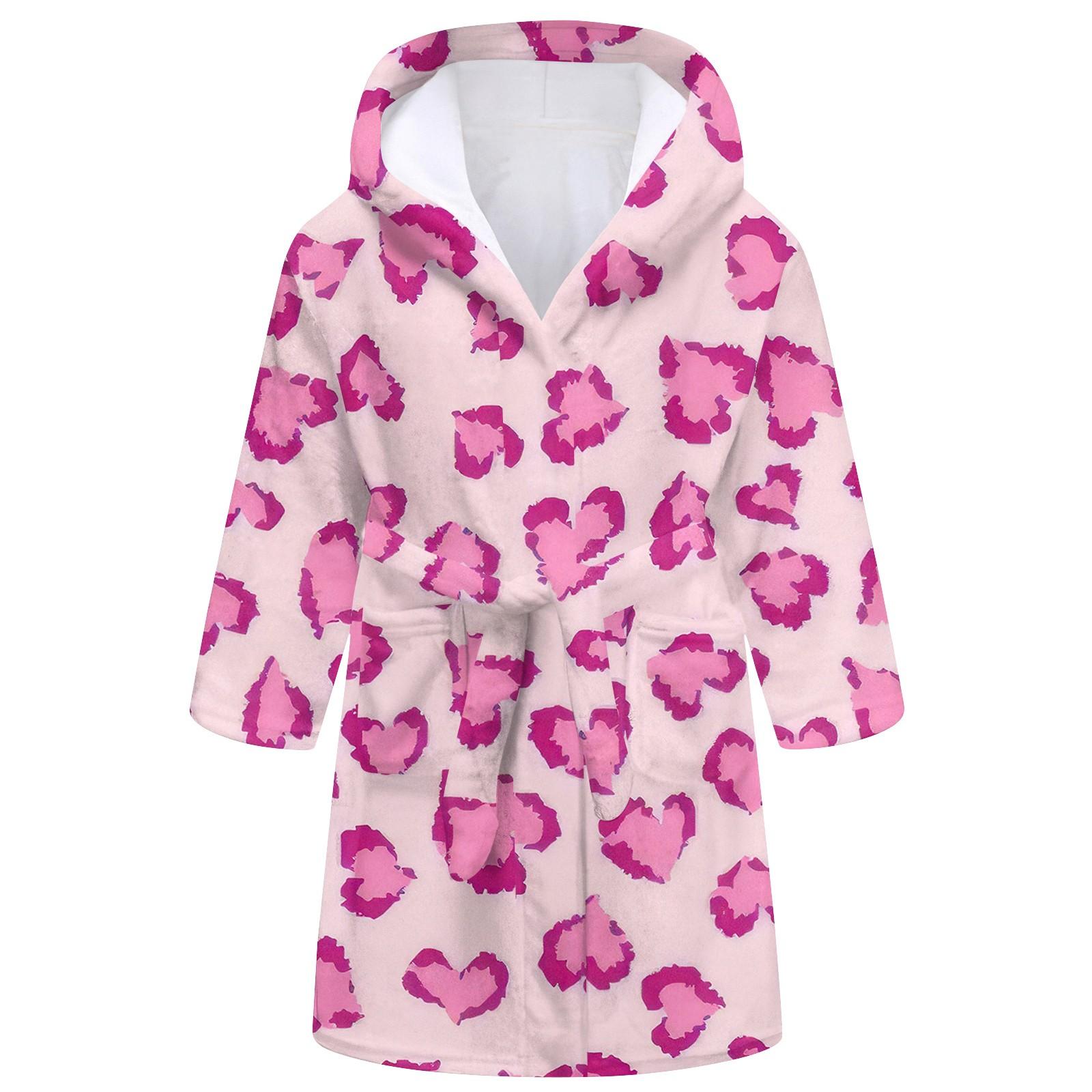 

Детский длинный халат, фланелевая пижама с принтом 160 розовый