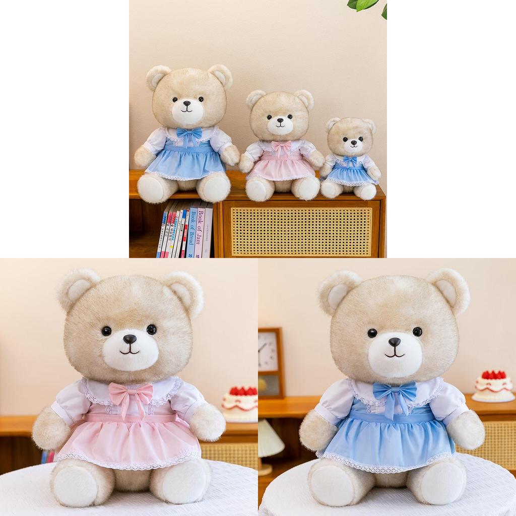 Plüsch-Teddybär-Puppe mit Kleid für Kinder und zum Verschenken