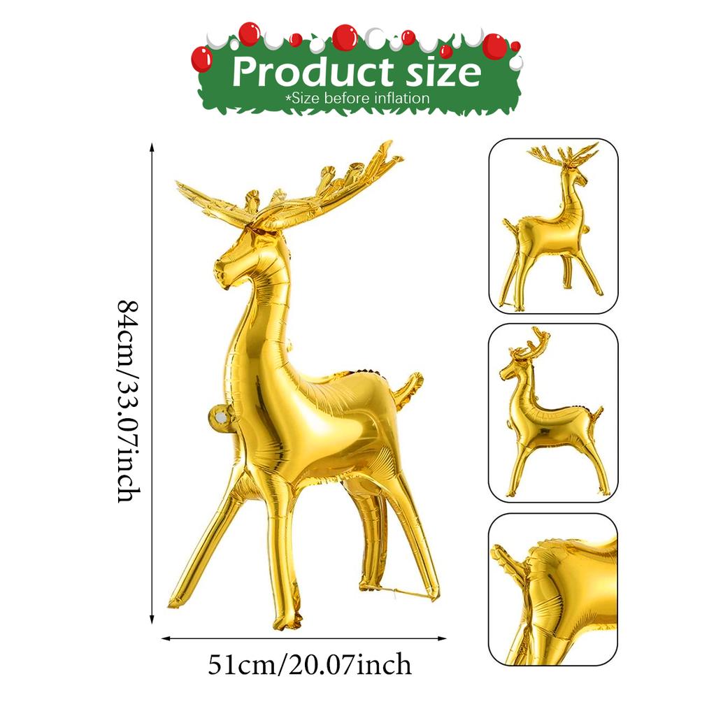 Vánoční sněhulák, vánoční stromek a Santa Claus, zlatý losí balónek, vhodné pro vánoční večírek, Nový rok, narozeniny