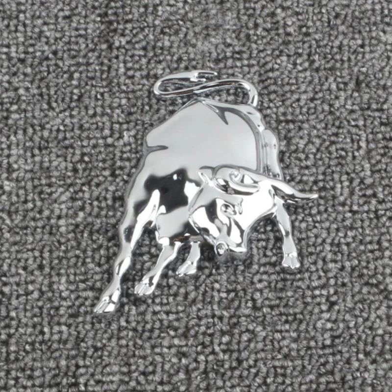 Universal Metal Stainless Animal Car Accessories Badge Fight Bull Fly Horse for Ferrari Lamborghini Emblem 3D Sticker Decoration AA11