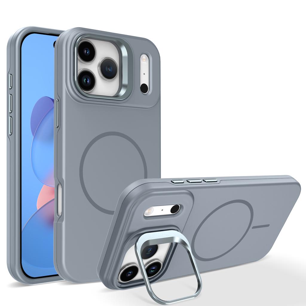 Metal Lens Stand Magnetic For Magsafe Case For iPhone 17 16 15 14 Plus 13 12 11 17 Pro Max Shockproof Wireless Charge Cover
