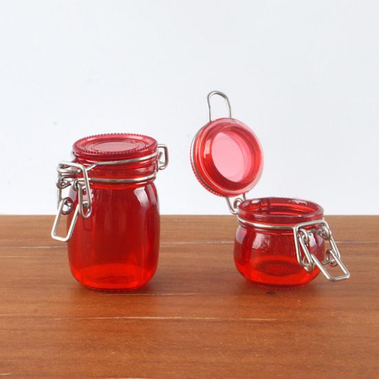 2 Pcs Miniature Storage Jars Doll House Mini Transparent Jar with Lid