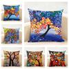 Beautiful Nature Art Colored Tree Anime Cushion Cover Linen Pillowcase Soft For Sofa Bed Home Room Decor