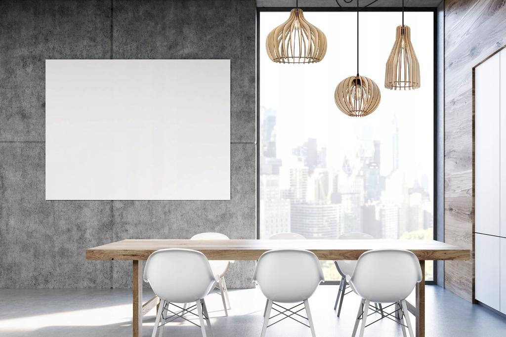 MODERN WOODEN CEILING HANGING LAMP MIX LED