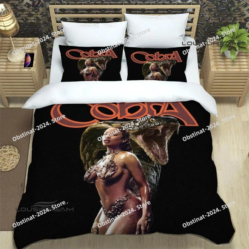 Raper Megan The Stalion Beding Set Printed With Pilowcase Bed Soft Duvet Cover Single Double Quen Super King-Sized Dimensionsd Dimensions Luxury Gift