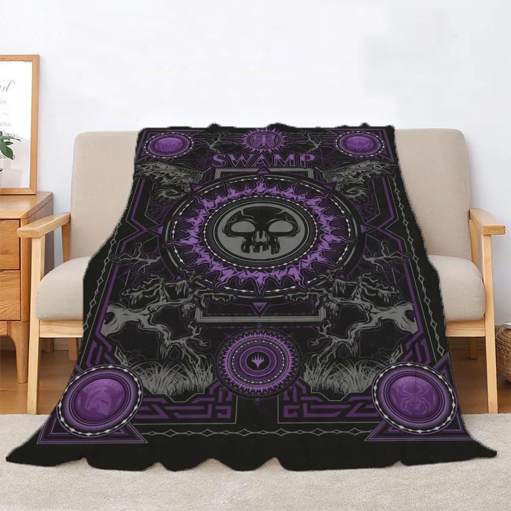 Magic the Gathering Kawaii Blanket King Size Bed Blankets & Throws Microfiber Bedding Knitted Plaid Home Interior Beach Towel