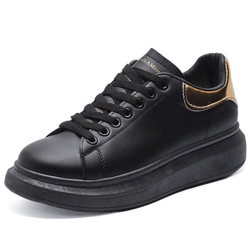 "New Korean Style Men's and Couples' Thick-Soled Sneakers for Spring and Autumn, Celebrity-Inspired Trendy White Sports Shoes"