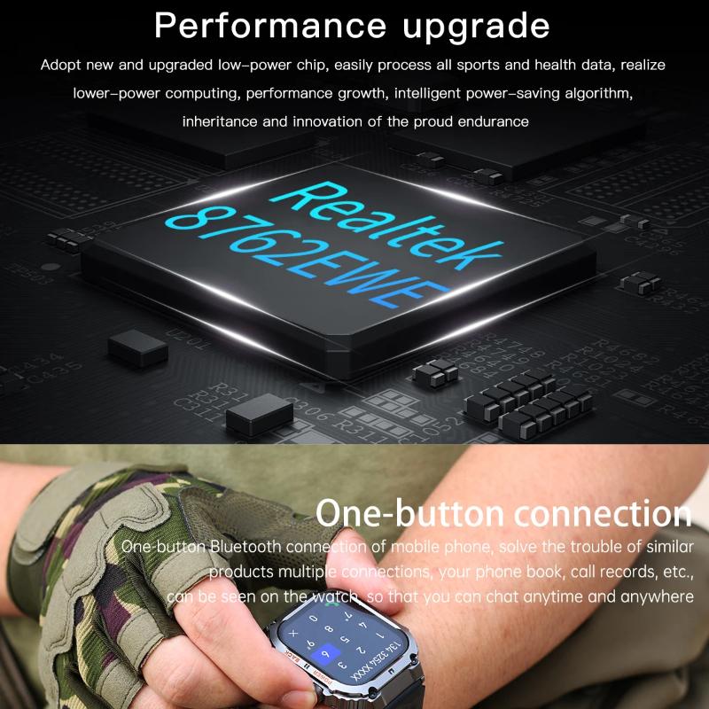 2025 New Outdoor Sports Fitness Smartwatch for Men 1.96 Inch Screen Bluetooth Calling Waterproof Watches Blood Oxygen Reloj Hombre