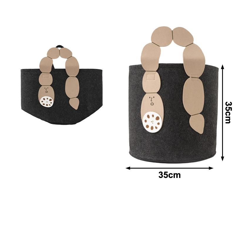 1pc Large Capacity Home Storage Box, Laundry Bin, Felt Storage Basket, Children's Plush Toy Storage Bucket