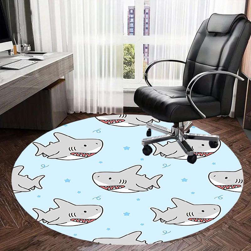 1PC shark star Non-Slip Floor Round carpet, Office, family, bedroom, Large Area Rug Indoor Rugs, Vibrant Colors-Z0483