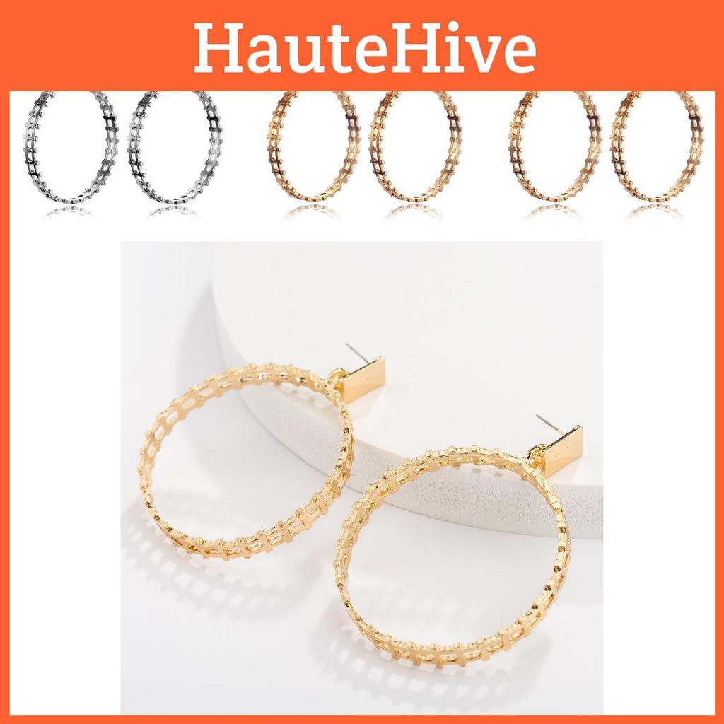 Stylish Gold Plated Geometric Earrings Trendy Street Style Must-have Jewelry