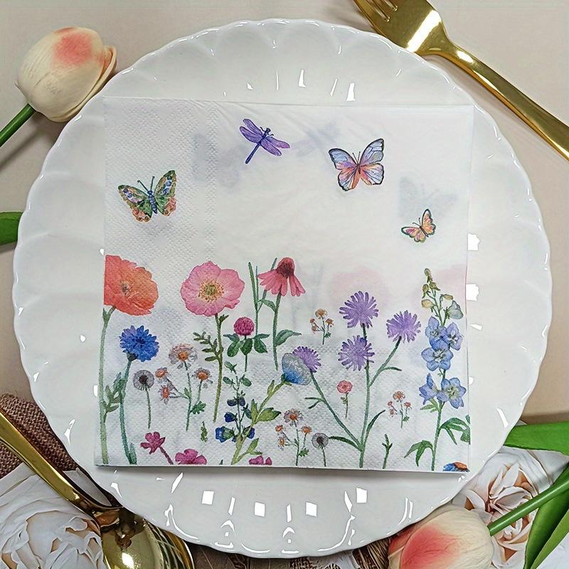 20pcs Tropical Leaf Print Napkins, Table Decor for Christmas Parties, Hawaiian Themed Events, and Dining Table Settings
