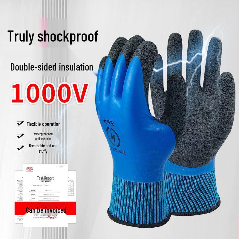 400V Insulated Electrician's Gloves, 380V Low-Voltage, Anti-Electric, Flexible, Non-Slip, Wear-Resistant Rubber Gloves