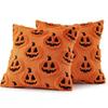 Pumpkin Ghost Pillow Cover Halloween Fun Plush Pillowcase Washable Square Orange Pumpkin Lantern Pillow Protective Covers
