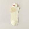 Women's Summer Thin Bear Embroidered Mesh Breathable Boneless Short Cotton Socks