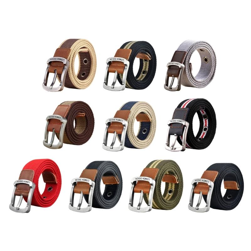 Fashion Canvas Waistband Adjustable Pin Buckles Design Waist Belt For Men Women Unisex Casual Jeans And Trousers