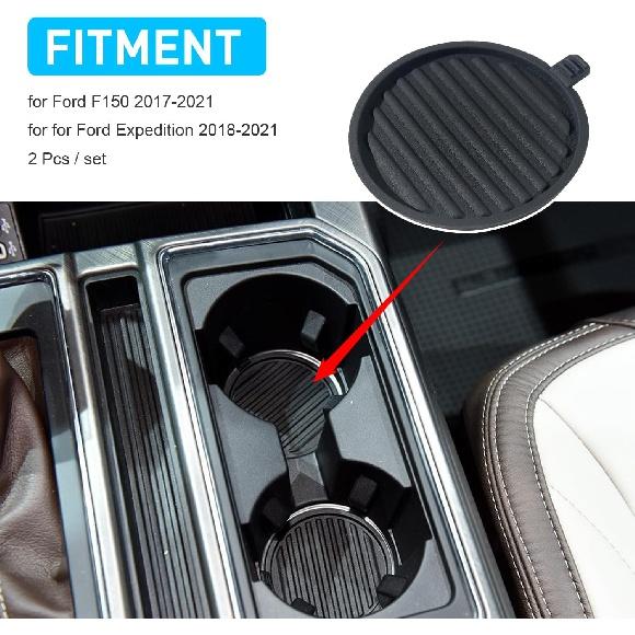 Cup Holder Insert for Ford F150 Accessories 2017-2021 for Ford Expedition Accessories 2018-2021 Center Console Coasters Liner Interior Silicone Cup