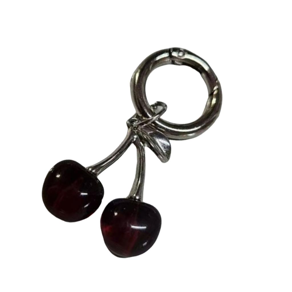 Cherrys Keychain Pendant Lovely Sturdy Alloy Charm for Bags and Car Fashionable Accessory for Trendsetters Outfits
