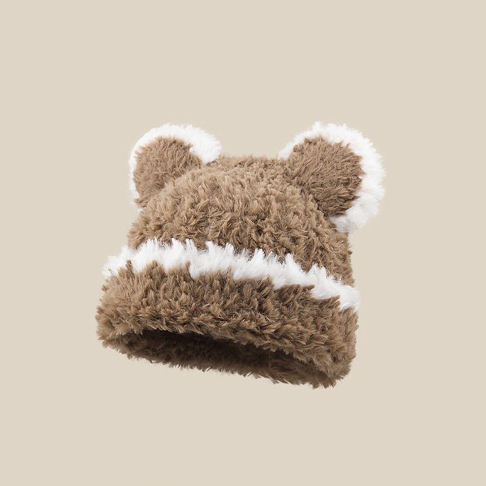 Thickened Winter Fluffy Fur Hat\ Soft Ear Protection Cold Cap Casual Warm Beanie Hats Women Female