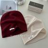 Pure Wool Pile Cap A Versatile Solid Color Knitted Cap for Women  A Warm and Ear Protecting Postpartum Cap