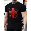 Europäische Größen Herren Freizeit Kurzarm T-Shirt, Rotes Kreuz & Stethoskop Aufdruck - Atmungsaktive Baumwolle, Rundhalsausschnitt, Sommer Mode
