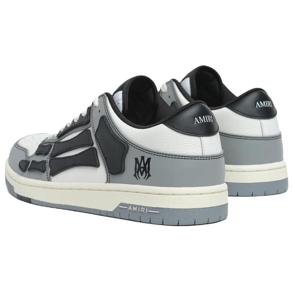 AMIRI Skel Top Low Cow Leather, Leather Low top Skateboard Shoes Men's Gray AMFOSR1077-001