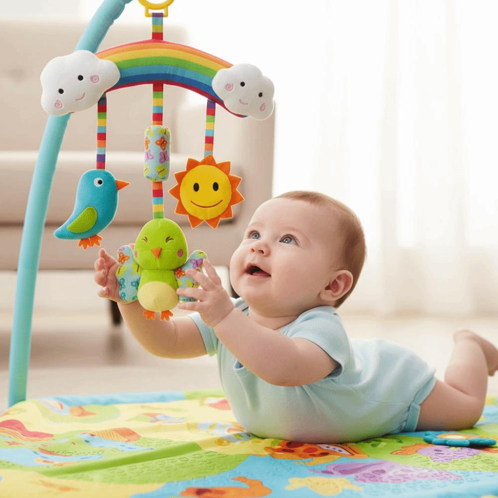 Soft Sensory Rattles Baby Toys Plush Animal Stroller Hanging Toy Infant Activity Center  Toddler