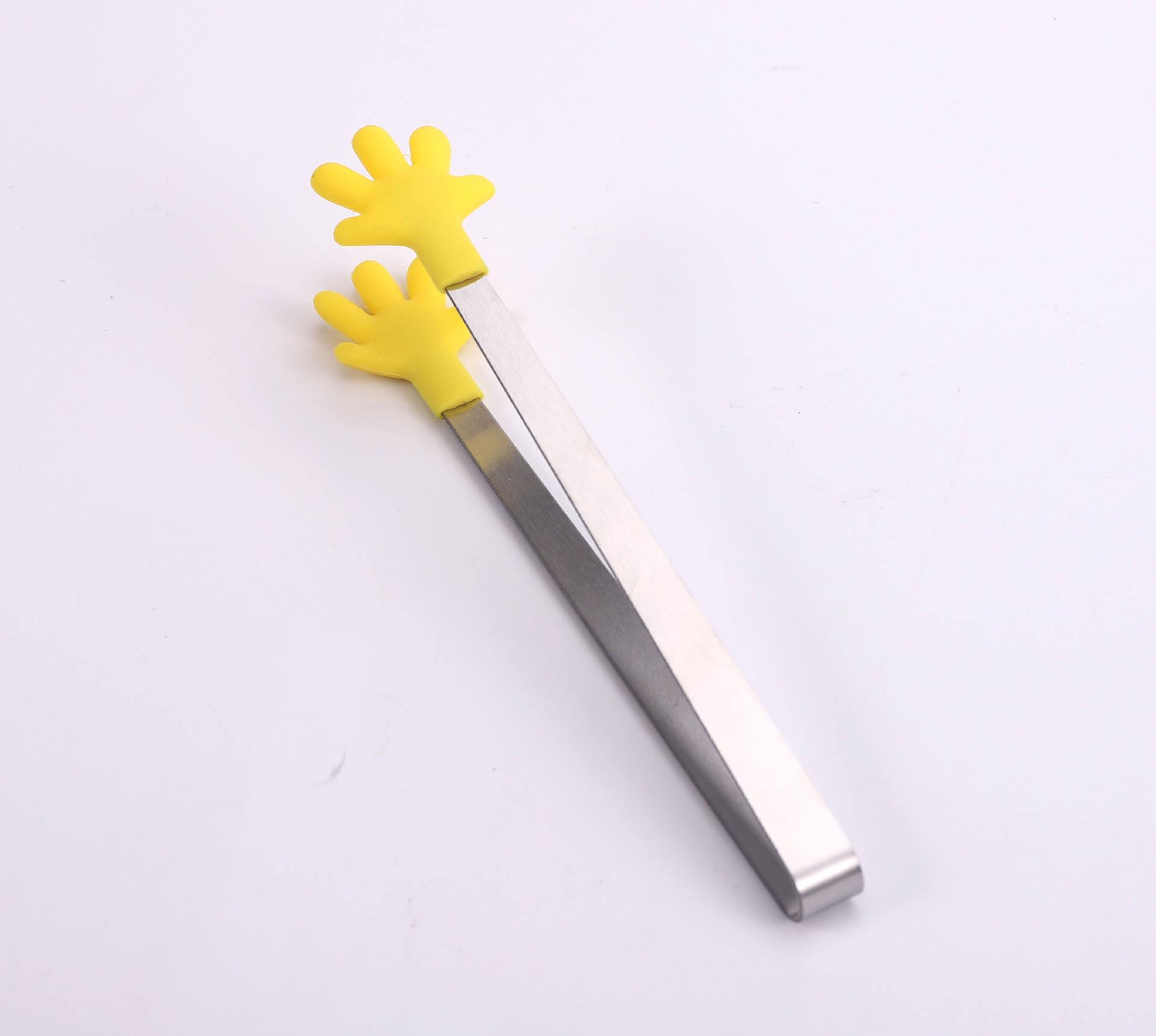 

Mini Tong, Hand Shape Silicone Food Tongs, 5Inch Kid Tongs for Sugar Cubes Kitchen Tongs Perfect for Kids жовтий