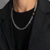 Punk Shiny Exquisite Titanium Steel Cross Double Layer Chain Necklace for Men Senior Jewelry Birthday Party Gift