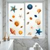 Pegatinas para Ventana de Caracolas y Estrellas de Mar, Adhesivo Impermeable para Ventana con Vida Marina del Océano, Pegatinas Estáticas Reutilizables para Puerta de Cristal, Suministros para Fiestas de Verano
