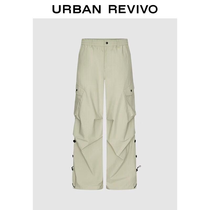 

UR2026 Men s Casual Pleated Drawstring Cargo Pants 32