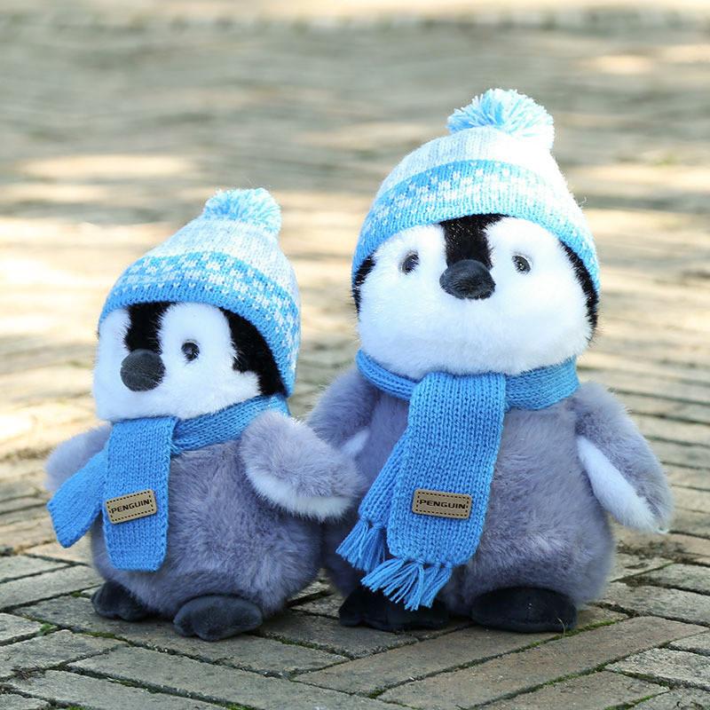 Peluche Pinguino con Sciarpa e Cappello per Bambine e Bambini Regalo 18cm 23cm