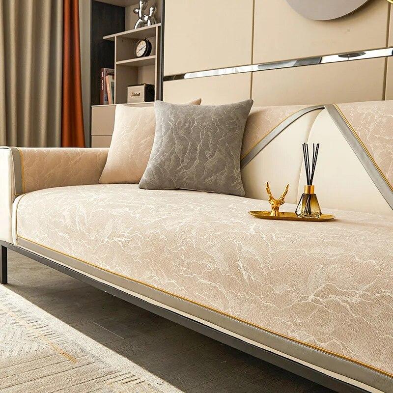 

Чехол на диван для гостиной, легкий роскошный стиль, универсальный чехол на четыре сезона, нескользящий высококачественный кожаный чехол для дивана, подлокотник, полотенце 70x70cm 1pcs