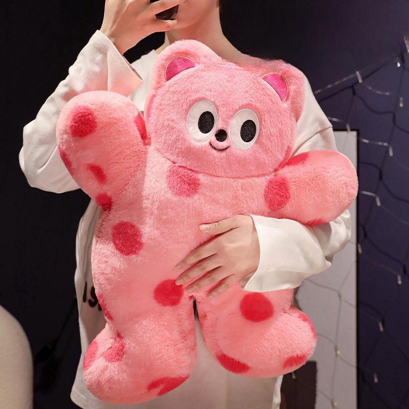 Dopamine Cute Bear Pillow Home Decoration Bear Doll Cartoon Pillow for Girlfriend and Best Friend Gift