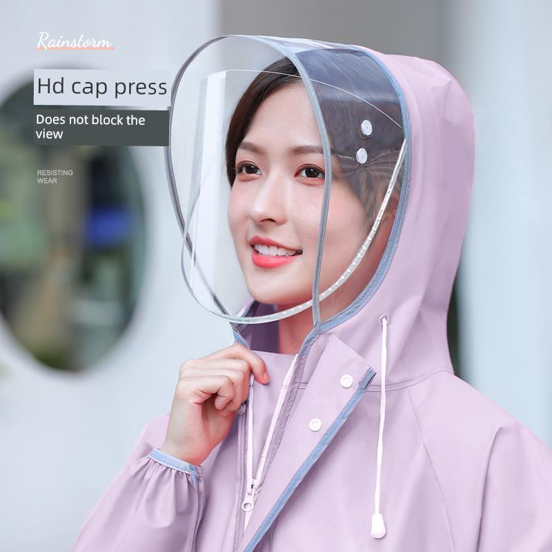 Raincoat for Electric Scooters, Women's Long Version, Full-Body Storm-Proof, Battery-Specific, Single-Person, Integrated, Adult, Thickened, Outerwear