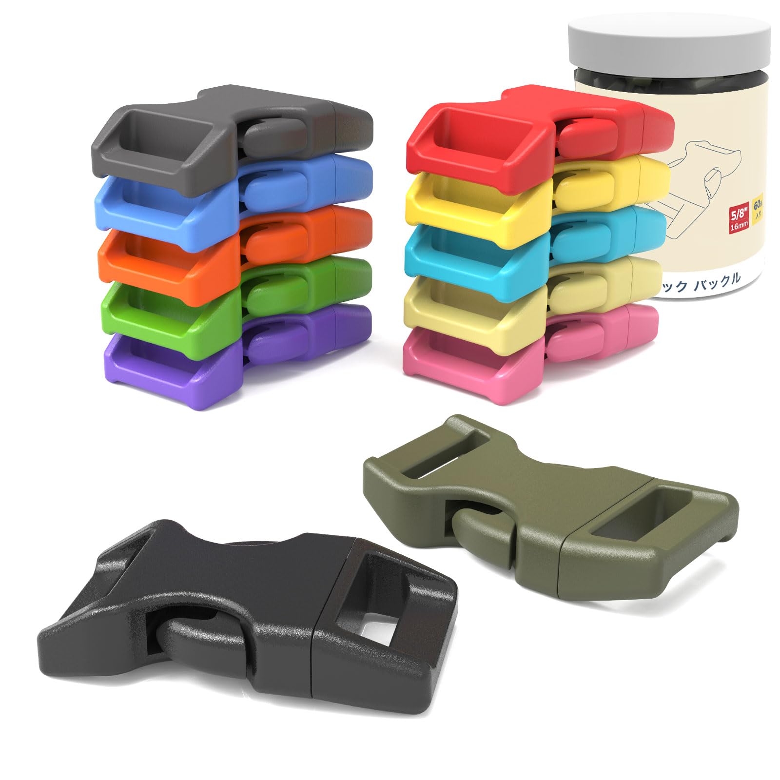 

Inner 12 Plastic Side Paracord Dog Colorful Mixed Colors [Abma Cord] Buckle, 10mm/16mm Diameter, Colors, Buckle, Release, Snap-in Type, Parts,
