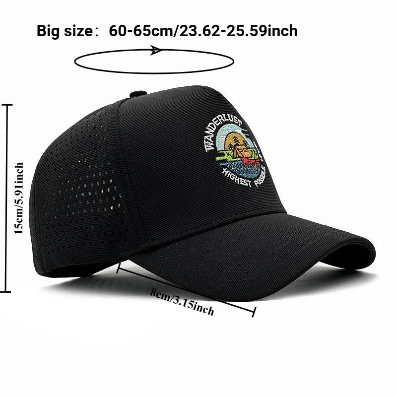 Herren Hohe Kappe Große Größe Geschlossene Rückseite Eng Anliegend Baseballkappen Großer Kopf Netz Atmungsaktiv Trucker-Kappe Extra Große Größe Sportkappe Papa 65cm