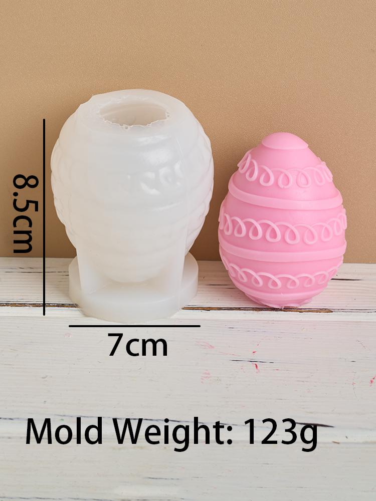 3D Easter Egg Silicone Candle Mold Embossment Egg Candle Making Supplies Plaster Ornaments Handmade Soap Mould Home Decor Gifts