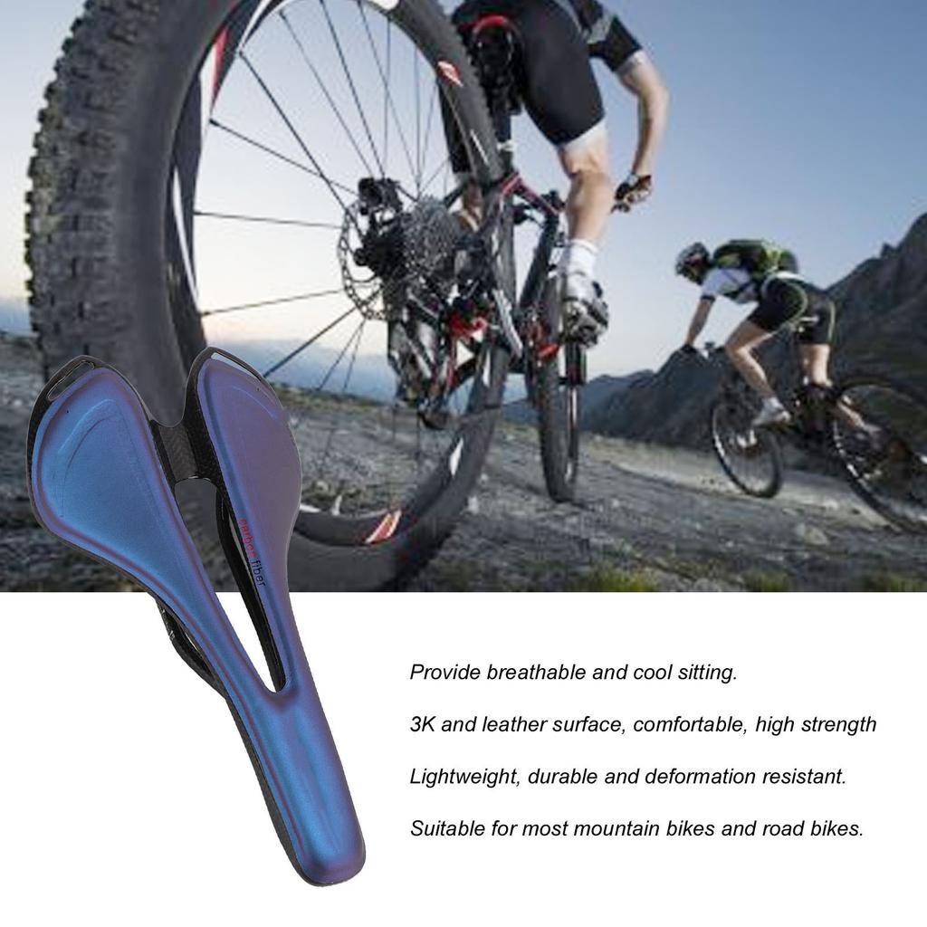 3K Carbon Hollow Saddle Light Mountain Bike Seat Cushion for Riding Cycling