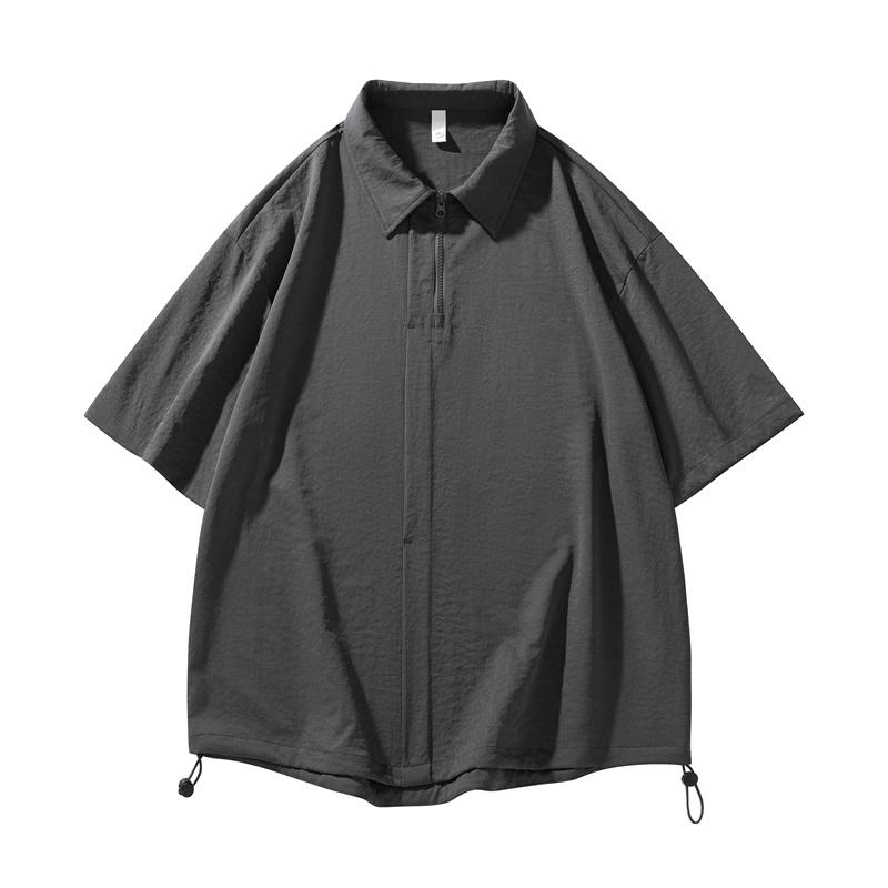 Retro Workwear Short Sleeved Shirt Men's Loose Collared Casual Shirt Summer Shirt